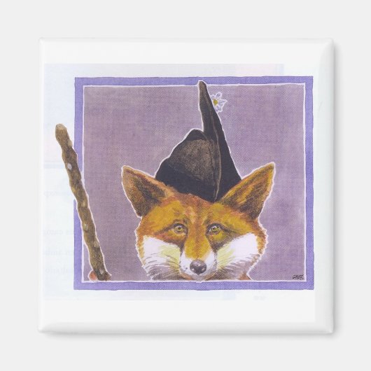 Asturian Fox Magnet Square (Vorne)