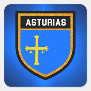 Asturias-Flagge Quadratischer Aufkleber