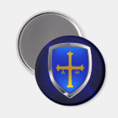 Asturias Metallic Emblem Magnet (Vorderseite/Rückseite)
