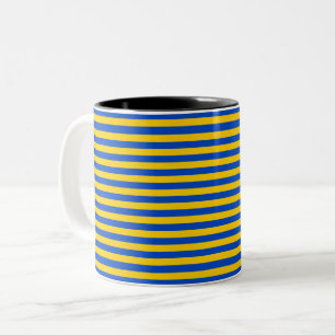 Asturias Schweden Flagge Streifen gelb blau Muster Zweifarbige Tasse