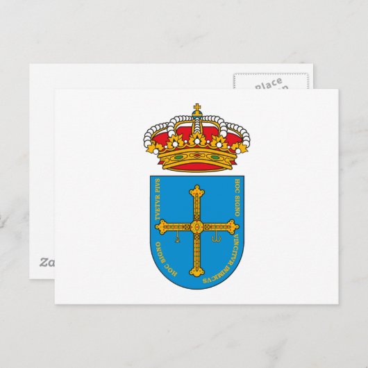 Asturias-Wappen Postkarte (Vorne/Hinten)