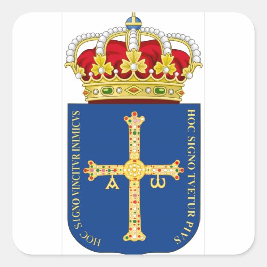 Asturias-Wappen (Spanien) Quadratischer Aufkleber (Vorderseite)