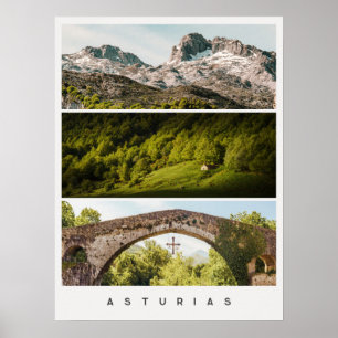 Asturien Ansichten und Landschaften Reise Foto Col Poster