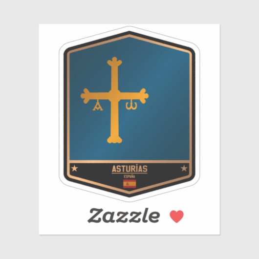 Asturien Aufkleber (Blatt)