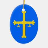 Asturien-Flagge (Spanien) Keramikornament (Vorne)