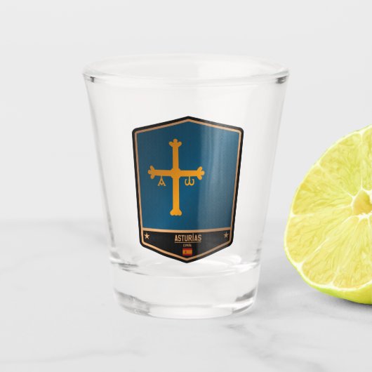 Asturien Schnapsglas (Vorderseite)