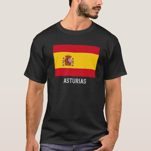 Asturien Spanien Flaggenemblem Escudo Bandera Wapp T-Shirt (Vorderseite)
