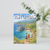 Asturien Spanien Reise Postkarte (Stehend Vorderseite)