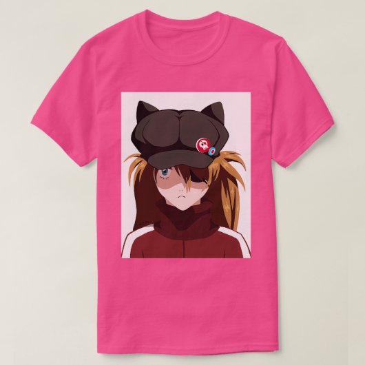 Asuka Black Hat Evangelion Q T-Shirt (Design vorne)