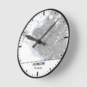 Asuncion Clock City Line Art Runde Wanduhr (Winkel)