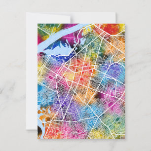 Asunción Paraguay City Map Postkarte