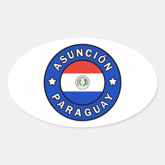 Asunción Paraguay Ovaler Aufkleber (Vorderseite)