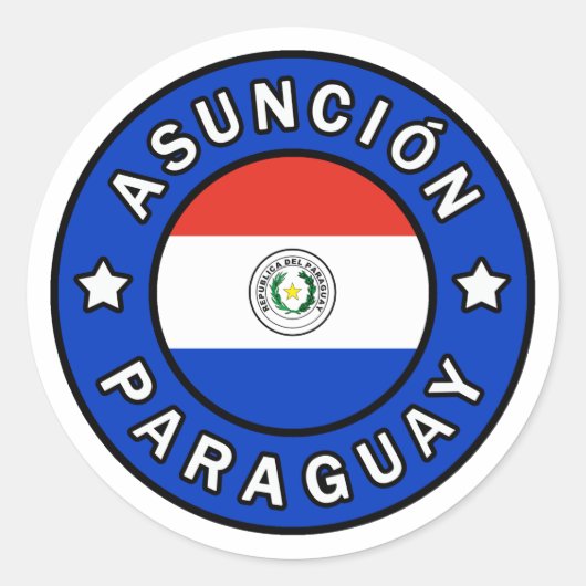 Asunción Paraguay Runder Aufkleber (Vorderseite)