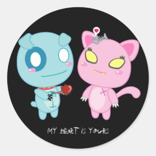 Asyl & Nadel Valentine - Dein Herz Runder Aufkleber