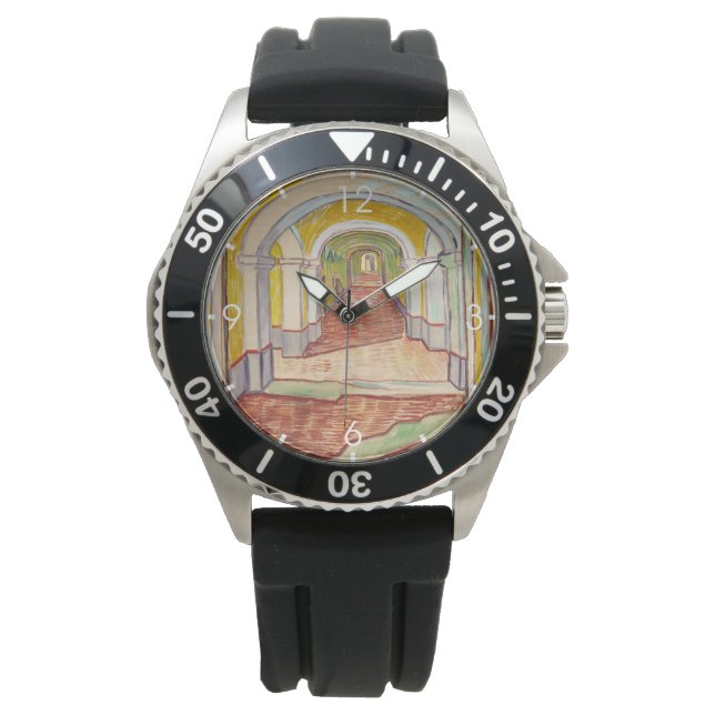 Asylkorridor (von Vincent van Gogh) Armbanduhr (Vorderseite)