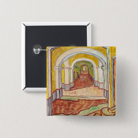Asylkorridor (von Vincent van Gogh) Button (Vorne & Hinten)