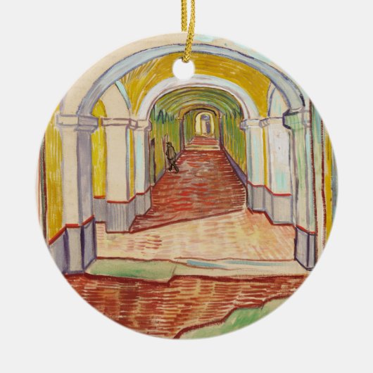 Asylkorridor (von Vincent van Gogh) Keramik Ornament (Vorne)