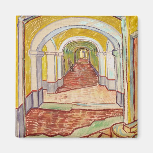 Asylkorridor (von Vincent van Gogh) Magnet (Vorne)