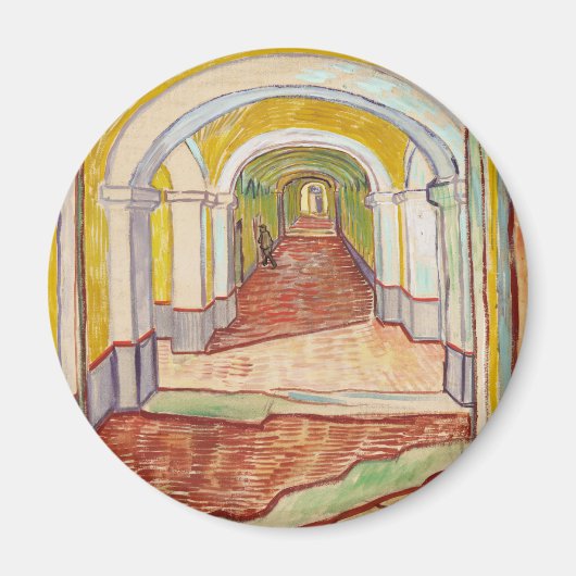 Asylkorridor (von Vincent van Gogh) Magnet (Vorne)
