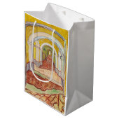 Asylkorridor (von Vincent van Gogh) Mittlere Geschenktüte (Vorderseite Schrägansicht)