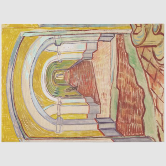 Asylkorridor (von Vincent van Gogh) Seidenpapier (Vorderseite)