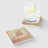 Asylkorridor (von Vincent van Gogh) Steinuntersetzer (Seitenansicht)