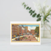 Asylstraße in Hartford, Connecticut, Vintag Postkarte (Stehend Vorderseite)