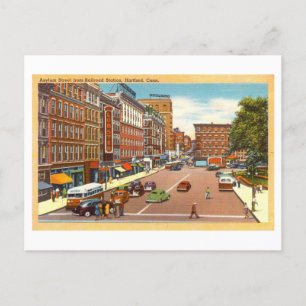 Asylum Street in Hartford, Connecticut, Vintage Postkarte