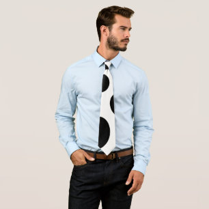 Asymetric Tupfen, große Kreise Schwarzes u. Weiß Krawatte