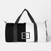 Asymetrie bei Schwarz-Weiß-Duo-Schachbrett Duffle Bag (Vorderseite)