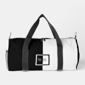 Asymetrie bei Schwarz-Weiß-Duo-Schachbrett Duffle Bag (Rückseite)