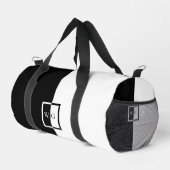 Asymetrie bei Schwarz-Weiß-Duo-Schachbrett Duffle Bag (Rechte Ecke)
