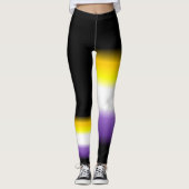 Asymetrische nonbinary Stolzflaggen-Leggings Leggings (Vorderseite)