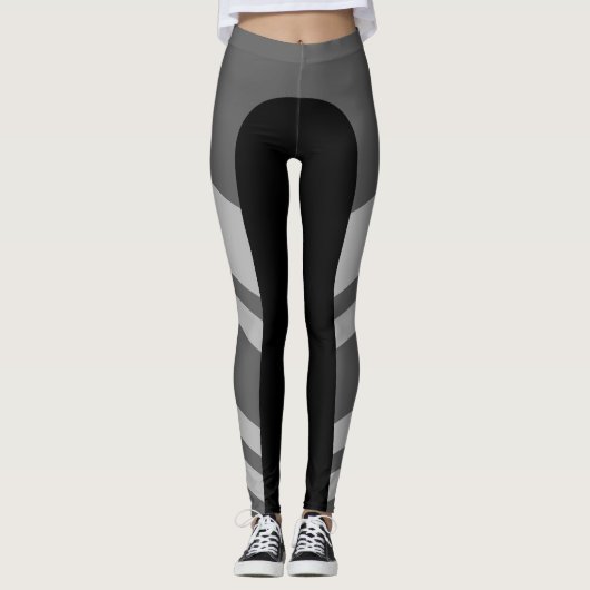 Asymetrische Seitenband-Monochrom-Leggings Leggings (Vorderseite)
