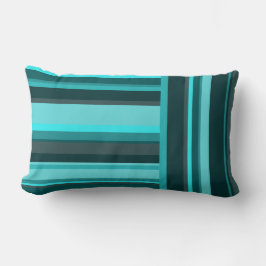 Asymetrische Streifen Aquamarin blau grün Lendenkissen