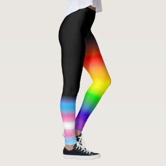 Asymetrische Transport-Regenbogenstolzflaggen Leggings