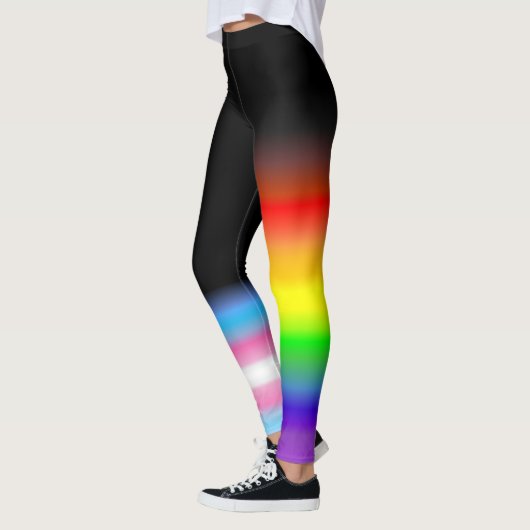 Asymetrische Transport-Regenbogenstolzflaggen Leggings (Links)