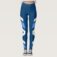 Asymetrisches Seitenband-Blau schattiert Leggings