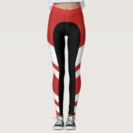 Asymetrisches Seitenband-rote/weiße/schwarze Leggings