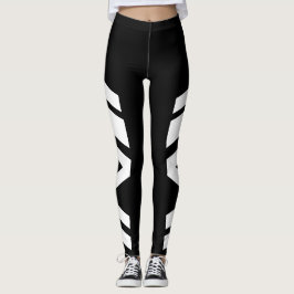 Asymetrisches Seitenband-schwarze/weiße Leggings