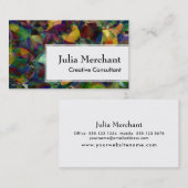 Asymetrisches Weiß über mehrfarbigem abstraktem Visitenkarte (Vorne/Hinten)