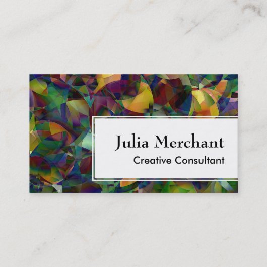 Asymetrisches Weiß über mehrfarbigem abstraktem Visitenkarte (Vorderseite)