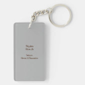 Asymmetric Stripes Horizontal Lines Gray Red Brown Schlüsselanhänger (Rückseite)