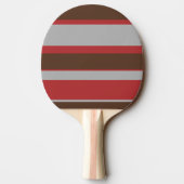 Asymmetric Stripes Horizontal Lines Gray Red Brown Tischtennis Schläger (Rückseite)