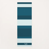 Asymmetric Stripes Horizontal Lines Sea Blue White Yogamatte (Vorderseite)