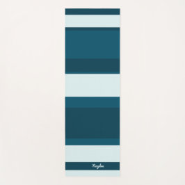 Asymmetric Stripes Horizontal Lines Sea Blue White Yogamatte
