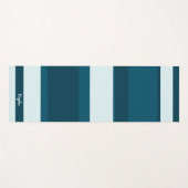 Asymmetric Stripes Horizontal Lines Sea Blue White Yogamatte (Vorderseite (Horizontal))