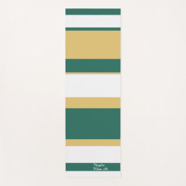 Asymmetric Stripes Lines Green Gold White Yogamatte