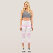 Asymmetric Stripes Lines Grey Pink White Capri Leggings (Vorderseite)