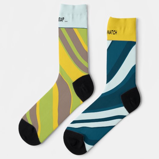 Asymmetric Stripes Mixup 3 and 5, Crazy Socken (Linkes Detail)